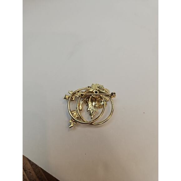 Lot Of Six Gold Tone Vintage Pin Brooches - Picture 10 of 16